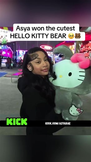 Asya won the cutest HELLO KITTY BEAR 🥺🐻 #hellokitty #hellokittylover #asya #asyarae