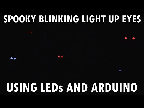 light up spooky random blinking Halloween eyes with LEDs and Arduino