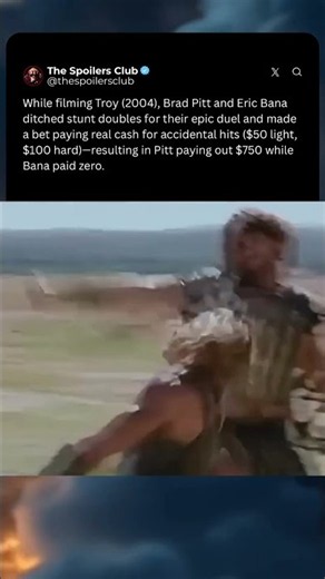 Brad Pitt Paid $750 For Hitting His Co-Star #troy #bradpitt #shorts