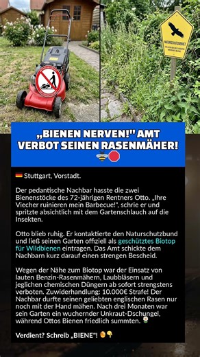„BIENEN NERVEN!" AMT VERBOT SEINEN RASENMÄHER! 🐝🛑