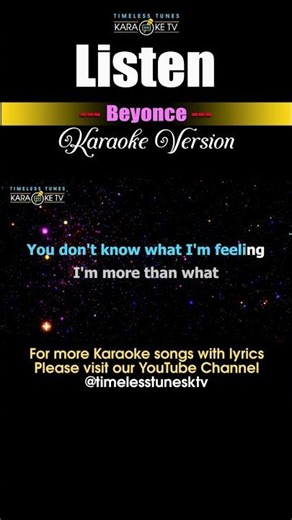 Listen - Beyonce - Karaoke Teaser #listen #beyonce #karaoke #karaokesongs #karaokeversion