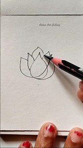 Easy Lotus drawing tricks #art #beginnerarttips #drawingideas #pencildrawing #satisfying