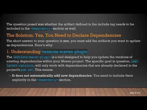The Importance of Declaring Dependencies in versions-maven-plugin Use