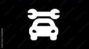 From the Glitch effect arises car mechanic symbol. Then the TV turns off. Alpha channel Premultiplied - Matted with color black