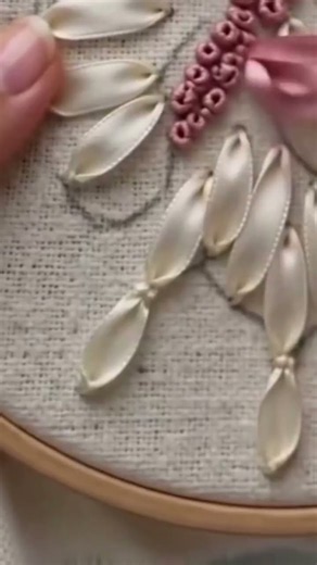 Beautiful Ribbon Embroidery Butterfly 🦋 | Pink + White 3D Ribbon Work | DIY Tutorial