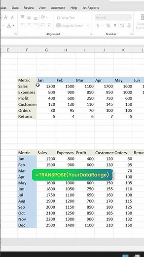 How to transpose data in excel? FORMULA trick