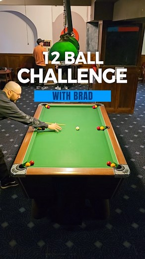 12 ball challenge. How low can he go? #8ball #8ballpool🎱 #englishpool #belowaverage #pool #pubgames #cuesports #billiards #blackballrules #clearance | OnlyFrames