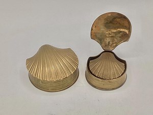 Vintage Brass Clamshell Nesting Trinket Boxes Set of Three Coastal Nautical Decor Jewelry Storage - Etsy