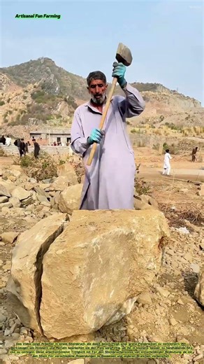 Arbeit im Steinbruch: Das Zerkleinern von Felsbrocken