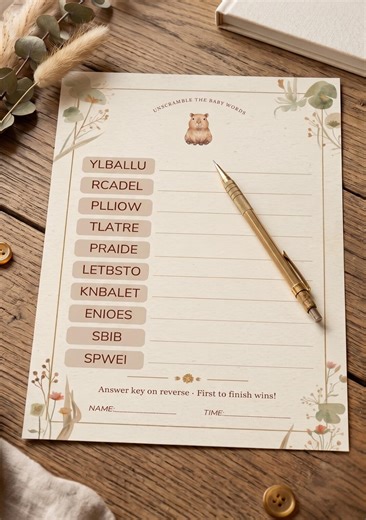 Capybara Baby Shower Word Scramble, Little Capy Game, Instant Digital Download - Etsy