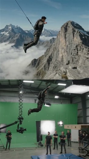 Mountain Jump Behind the Scenes | Studio Stunt vs Final Movie Scene
