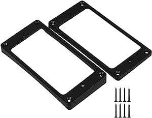 lovermusic 92x46mm Black ABS Electric Guitar Humbucker Pickup Mounting Rings Frames Bottom Pack of 2