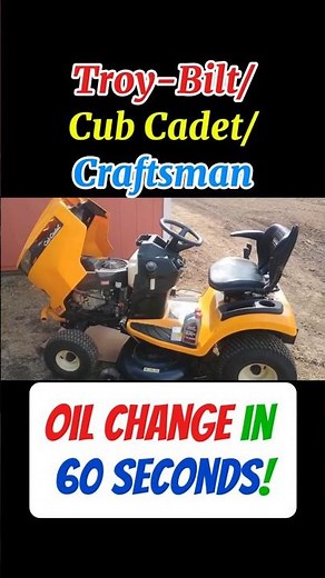 679cc Lawn Mower Oil Change in 60 Seconds! (Cub Cadet, Troy-Bilt, Craftsman) #diy #maintenance