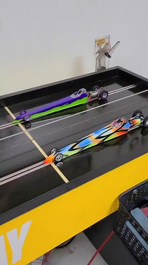 Exciting Slot Car Drag Racing Action