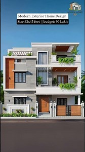 Modern 32x45 House Design | Luxury 3 Storey Home Exterior | Budget 90 Lakh | Indian Home 3D #home