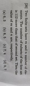 Two finite sets have m and n elements respectively. The number ... | Filo