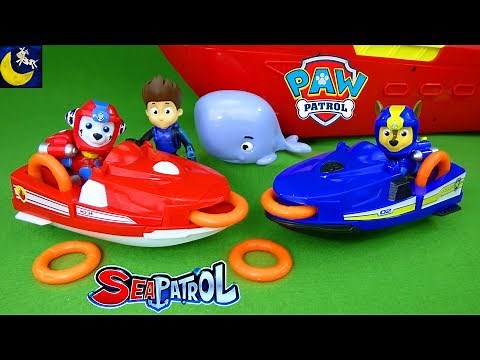 Paw Patrol Sea Patrol Chase & Marshall's Rescue Jet Sea Patroller Boat Adventure Bay Toys