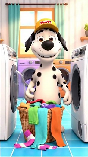 DoTi the Dalmatian Helps with Laundry 🧺🐶 | Funny 3D Animation for Kids #3danimation #funny