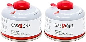 GasOne Camping Fuel Blend Isobutane Fuel Canister 100g (2 Pack)