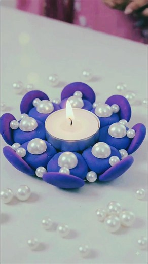 How to make cute clay candle holder #claycraft #clayart #clay #candle