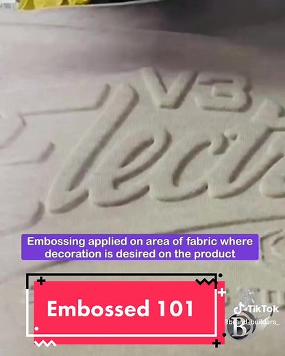 A different type of embellishment called embossed! This is how it's done. #emboss #clothingbrand #manufacturer