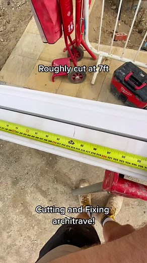 Cutting and Fixing architrave! #chippy#carpenter#work#architrave#saw#fyp#foryou#sitelife