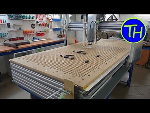 Homemade CNC Router with built-in vacuum table and holes like the Festool MFT table