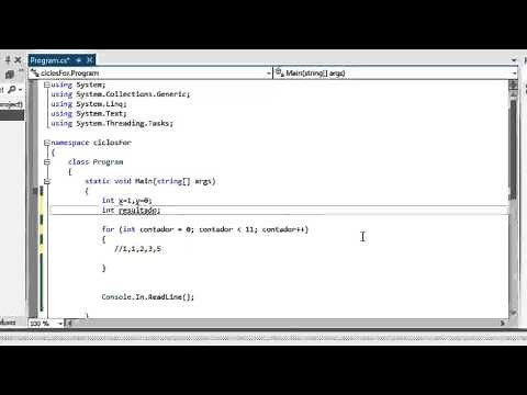 C# (Sharp) - Sentencia For(ciclos), practica serie Fibonacci en C#