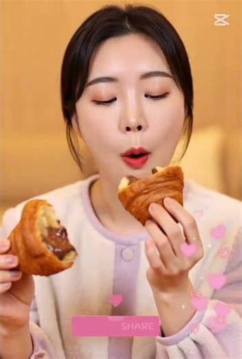 Chocolate Croissant ASMR 🥐🍫 | Flaky & Melty Eating Sounds