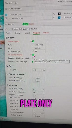 Easy support removal with bambu studio