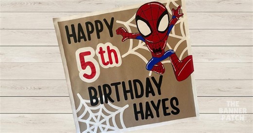 Spidey and Friends Birthday Banner | Spider-man Inspired Party Decor | Hand-painted Custom Banner - Etsy