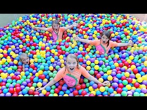 GIANT Trampoline BALL PIT!