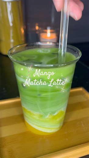 Mango matcha latte🥭✨ #matcha#matchalover#matchalatte#matchalatte#matchatea#mango