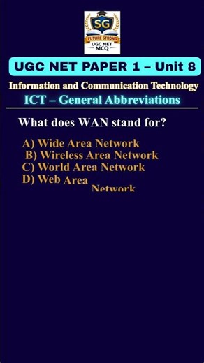 UGC NET Paper 1 Unit 8 ICT Important Abbreviations MCQs | PYQ Questions & Answers | 2026 Preparation