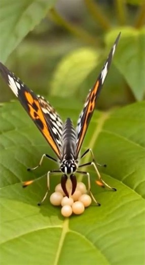 Butterfly life cycle on leaves🦋 #butterfly #shorts #ai