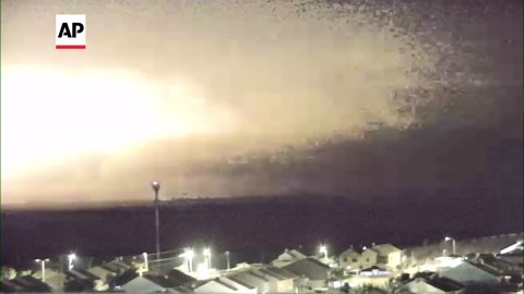Explosion seen from southern Israel lights up the Gaza skyline at night
