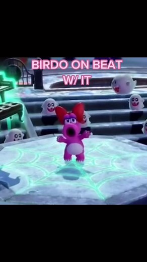 Birdo Cartoon Dances in Mario Party