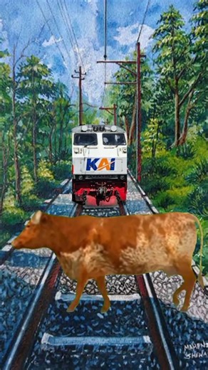 Kereta Api vs Sapi #keretaapiindonesia #sapijumbo