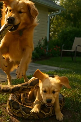 Epic Dog Leap! 🐶 Golden Retriever vs Python