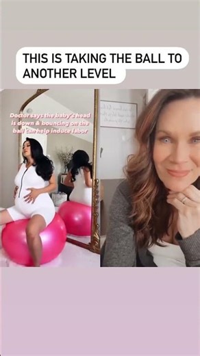I love this mama using the birth ball creatively #birthball #pregnancy #birth #ytshorts
