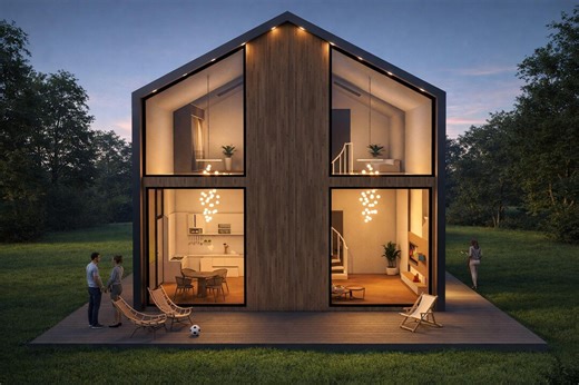 Modern Tiny House Plans With Loft | DIY Cabin Blueprint & Material List | Small Home Architecture | Guest House ADU PDF Download - Etsy