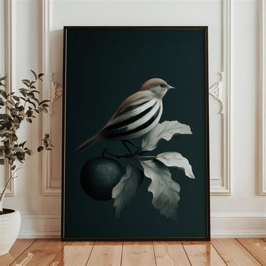 Bird Wall Art Print | Dark Wildlife Illustration (digital Download) - Etsy