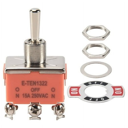 AC 250V 15A Latching 3 Way On-Off-On Single Pole Double Throw Toggle Switch Orange - Walmart.ca