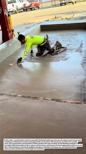 Manual Concrete Trowel Finishing Process | Smooth Cement Floor Surface Technique.