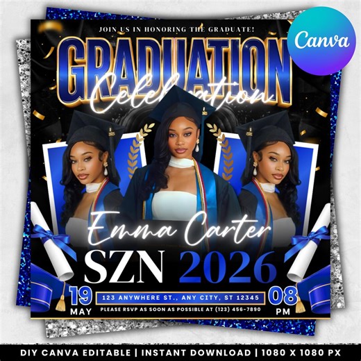 Graduation Invitation Flyer, Graduation Party, Class of 2026 Flyer, Graduate Flyer, Graduation Party,graduation Invitation Template - Etsy