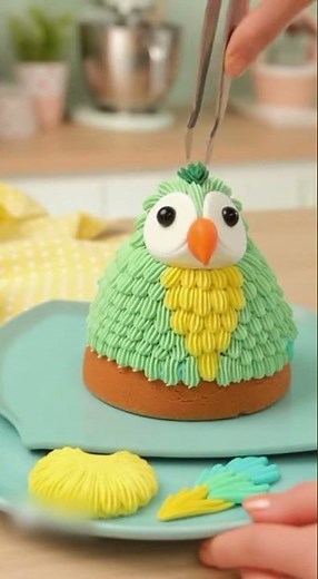🍰 ASMR Making Parrot Cake | Relaxing, Cute, Mini Parrots Reveal