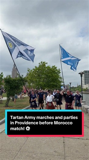 Tartan Army marches in Providence before Morocco match