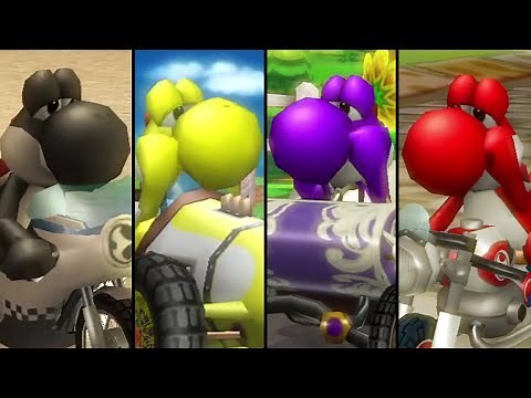 Mario Kart Wii - All Yoshi Colors Losing Animations