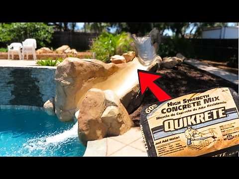 DIY Cement Water Slide | Before and After | Backyard Water Slide Build