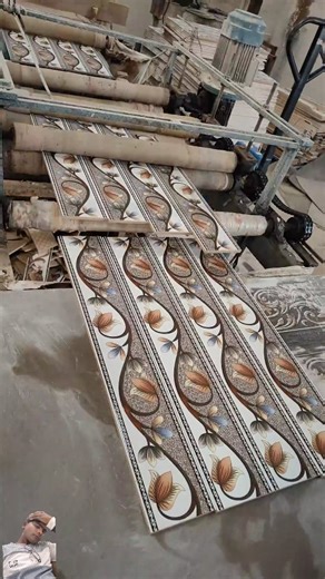 4×24 border tiles making process.✔️ || #tiles #tilesdesign #tilestyle #tileshower #tilesmanufacturer #tilesshop #tilesmanufacturing #factory #vitrifiedtiles #walltiles #floortiles #parkingtiles #tilesart #tiles #tilesshowroom #tilewale #tilesofinstagram #homedecor #homedecoration | TILE WALE - MORBI